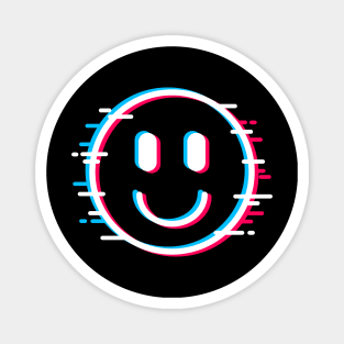 Glitch Face Happy Magnet